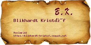 Blikhardt Kristóf névjegykártya